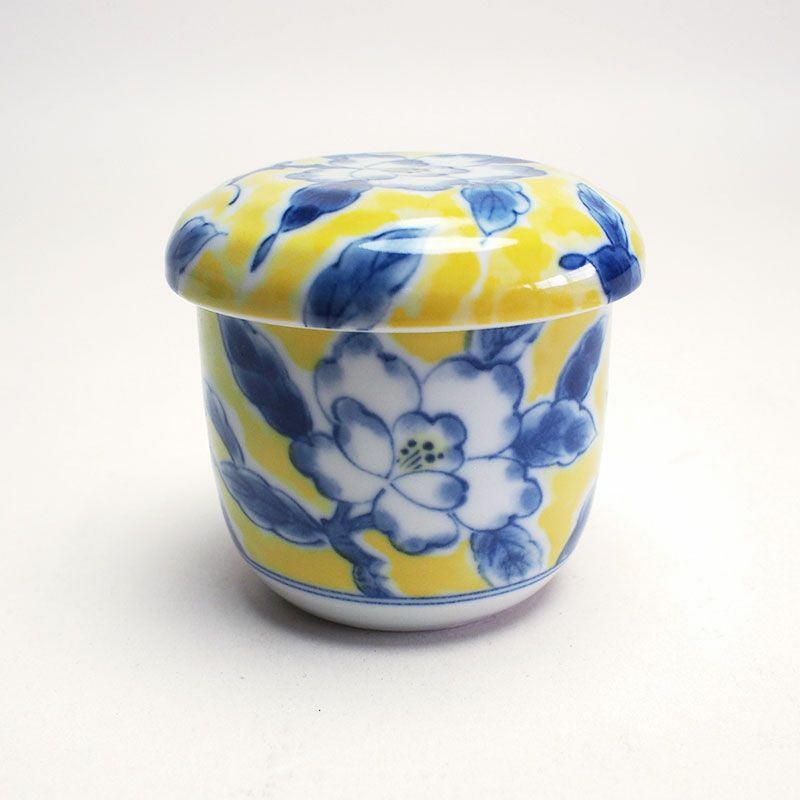 黄彩花紋 むし碗