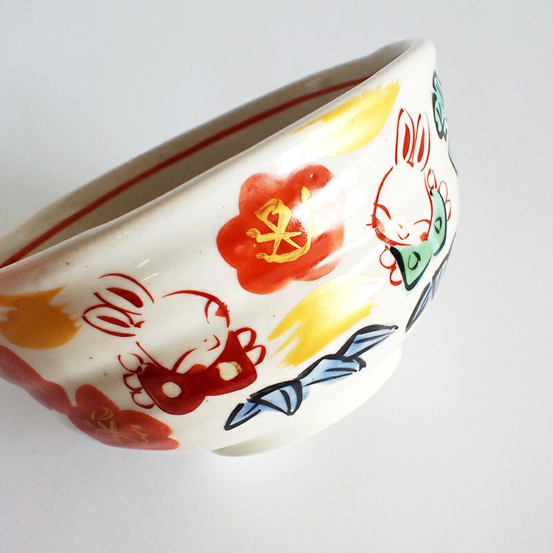 松竹梅うさぎ 名入れ お抹茶碗｜和食器通販｜織部 Online Store【公式】