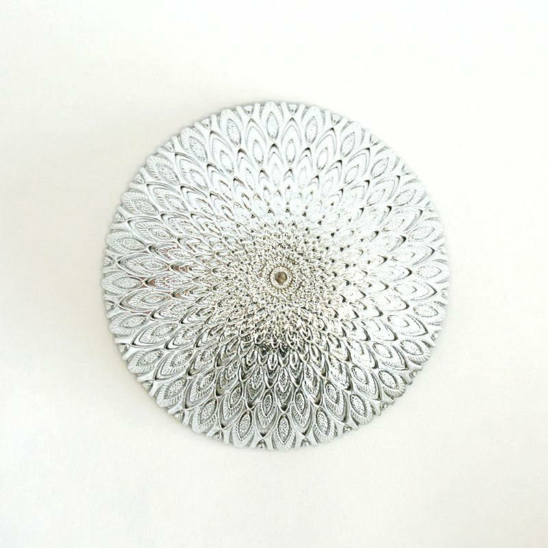 裏面は煌びやかなシルバーのレリーフです