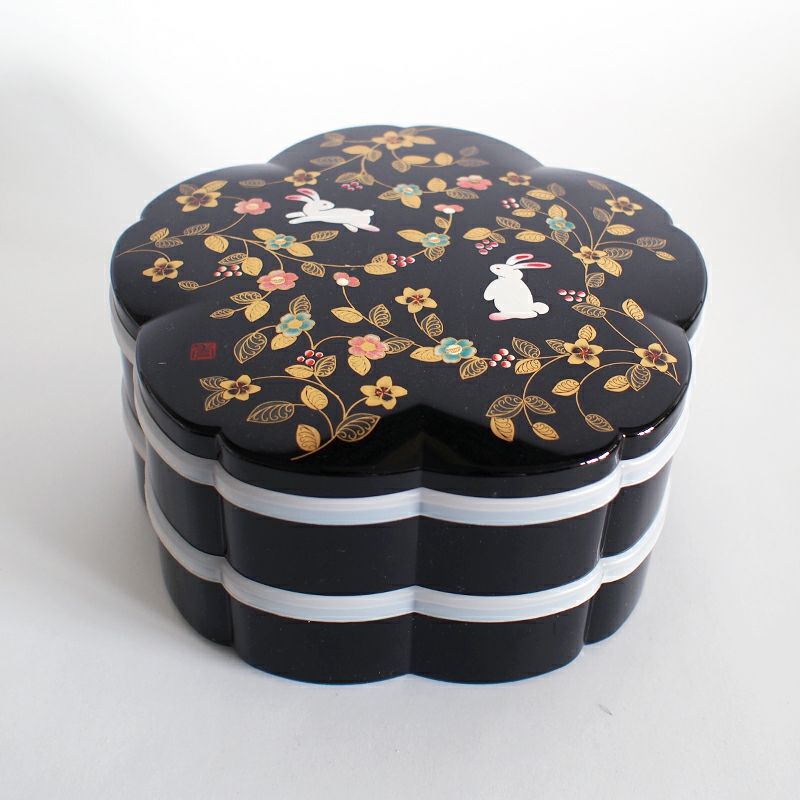 7.5タッパ付桜オードブル　花の小路 黒