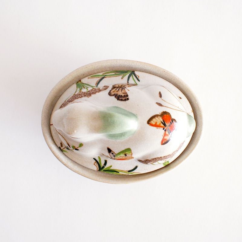 五彩兎楕円蓋物｜和食器通販｜織部 Online Store【公式】