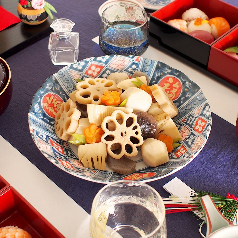 アワソメ 8.0深皿 間取福紋｜和食器通販｜織部 Online Store【公式】