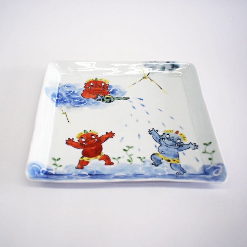 RAKU鬼絵 正角皿（大） 水遊び｜和食器通販｜織部 Online Store【公式】