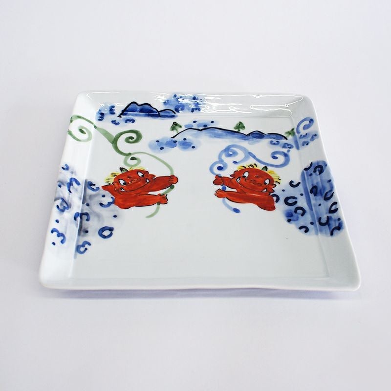 RAKU鬼絵 正角皿（大） ツタ｜和食器通販｜織部 Online Store【公式】