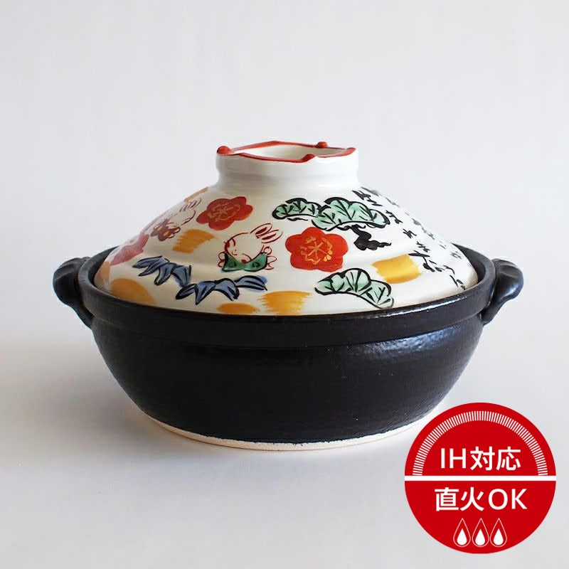 松竹梅うさぎIH対応土鍋 8号｜和食器通販｜織部 Online Store【公式】