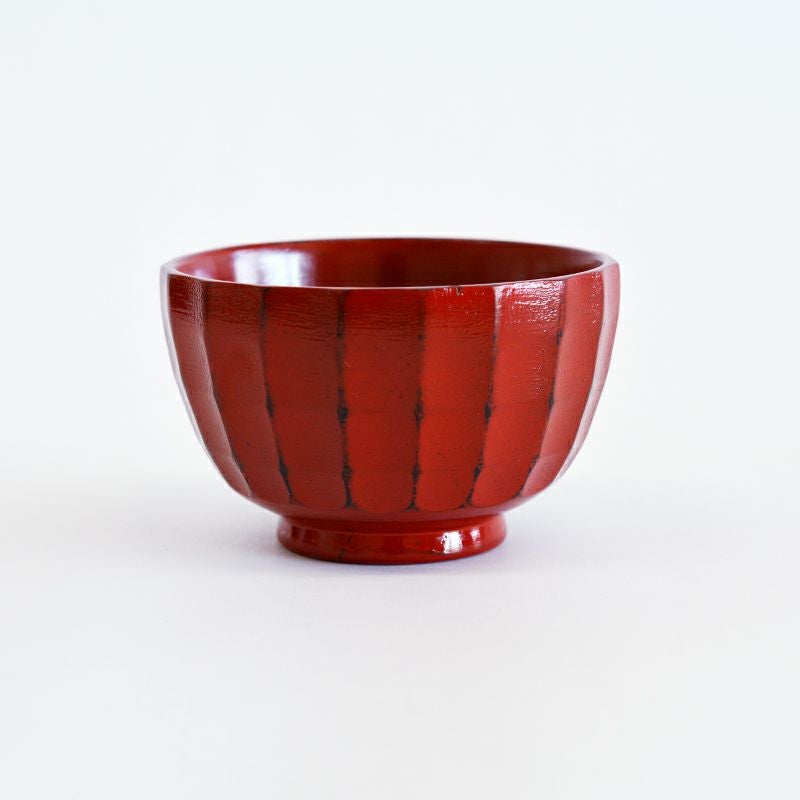 削ぎ彫り汁椀 根来