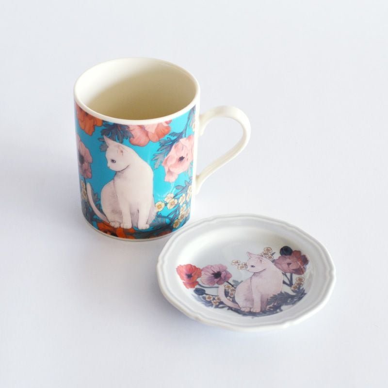Cat Poppia アンティークプレート 白猫｜和食器通販｜織部 Online