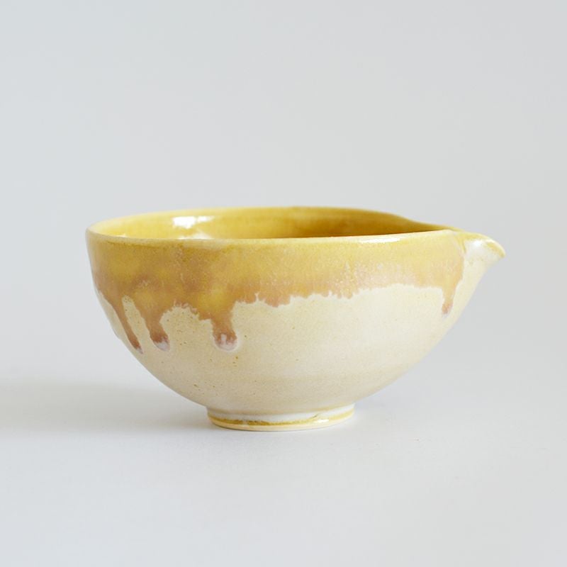釉流し片口抹茶セット 薄黄｜和食器通販｜織部 Online Store【公式】