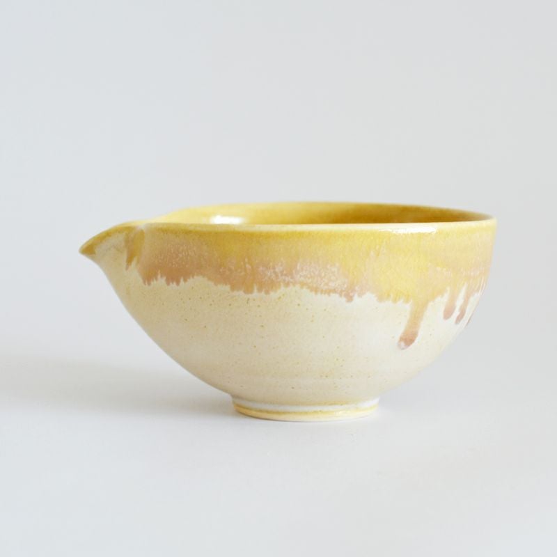 釉流し片口抹茶セット 薄黄｜和食器通販｜織部 Online Store【公式】