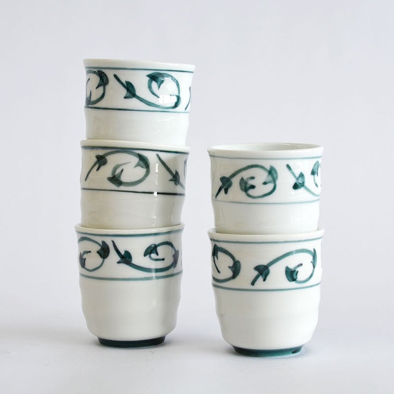 染唐草湯呑5個セット