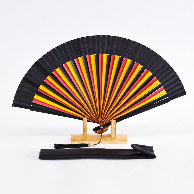 三色骨扇子