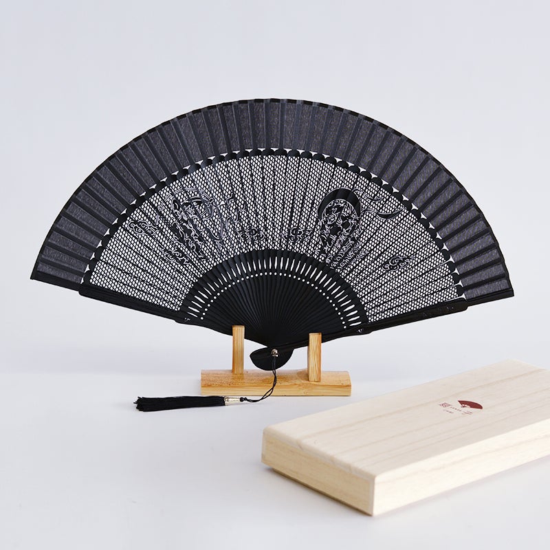 透かし風神雷神扇子 桐箱入