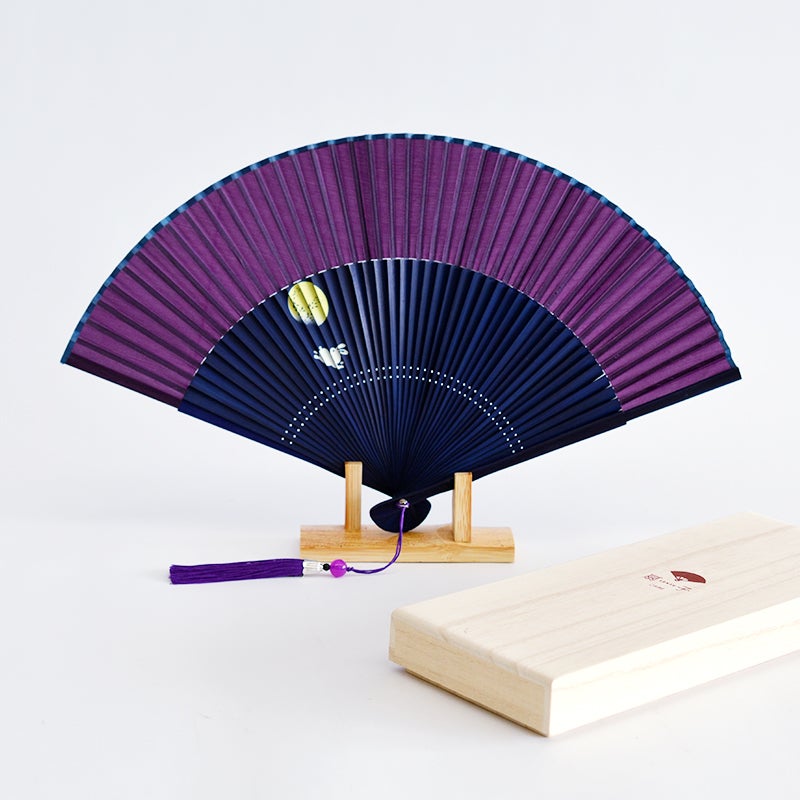 月見うさぎ扇子 桐箱入