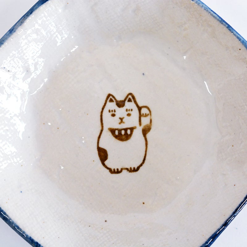 フォーチュン八角小皿 まねきねこ｜和食器通販｜織部 Online Store【公式】