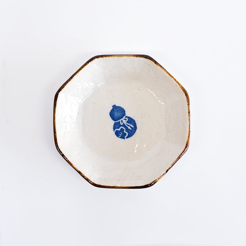 フォーチュン八角小皿　ひょうたん