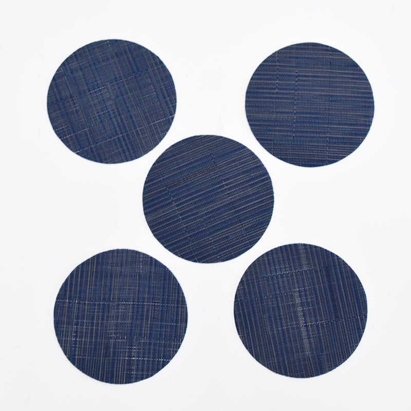 PVCコースター5枚入り 丸 紺
