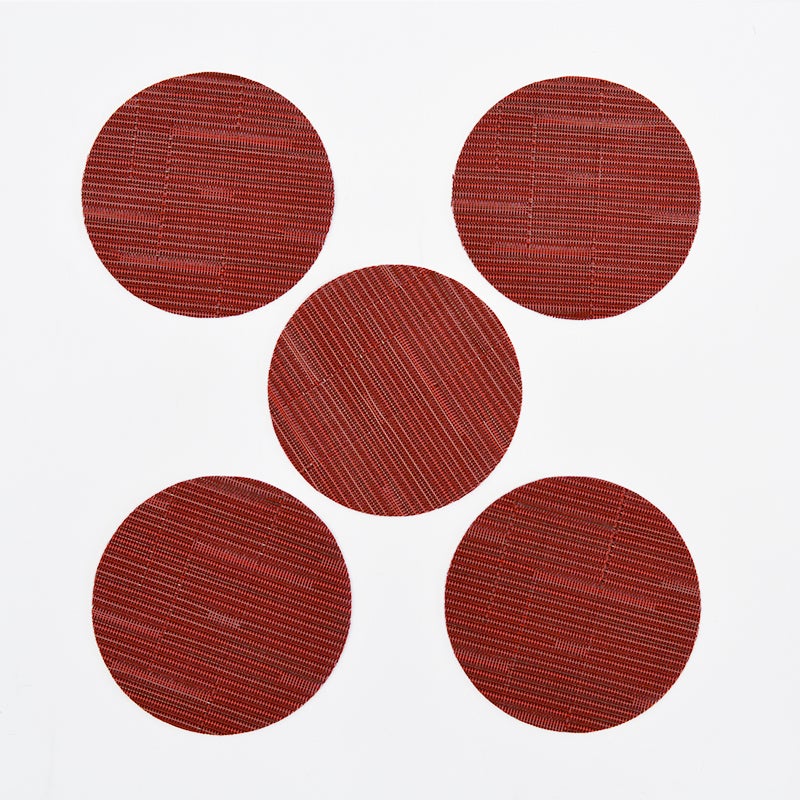 PVCコースター5枚入り 丸 赤