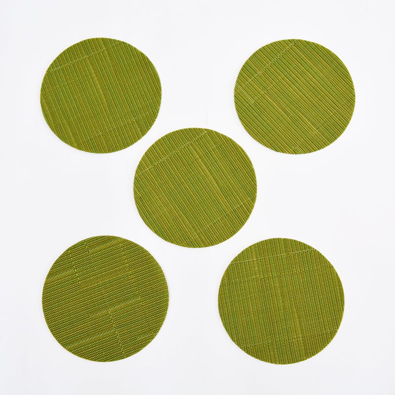 PVCコースター5枚入り 丸 緑