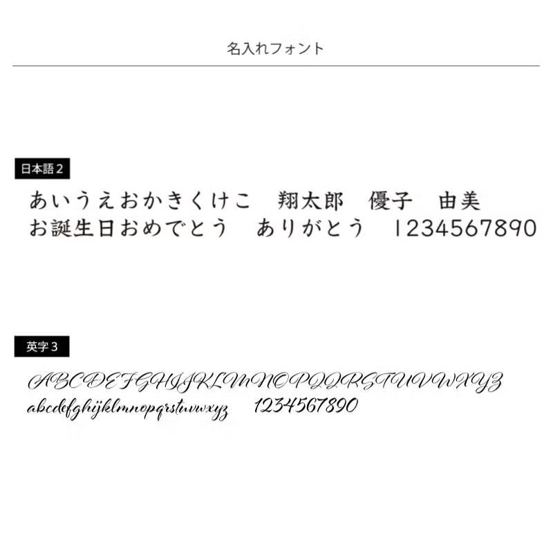 日本語フォント1種類、英字フォント1種類です