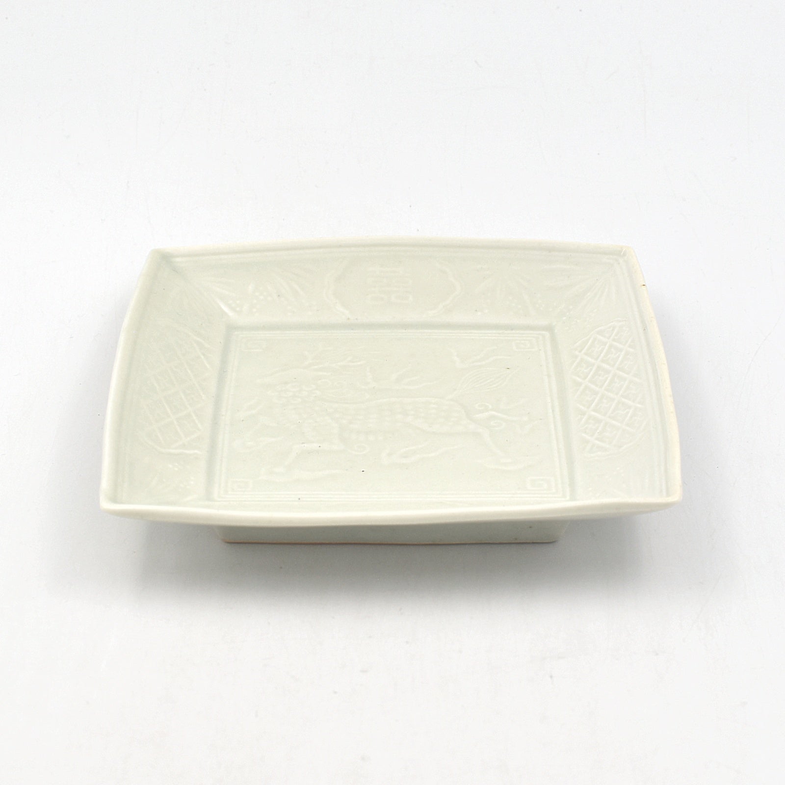 白磁麒麟文四方皿｜和食器通販｜織部 Online Store【公式】