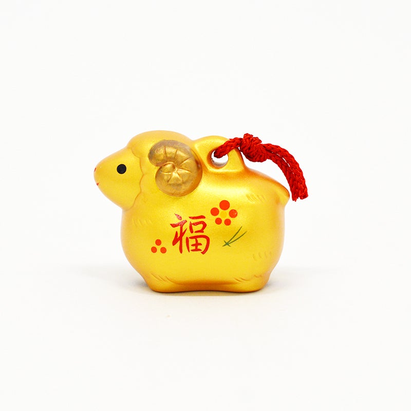 錦彩招福寿々未　金福土鈴