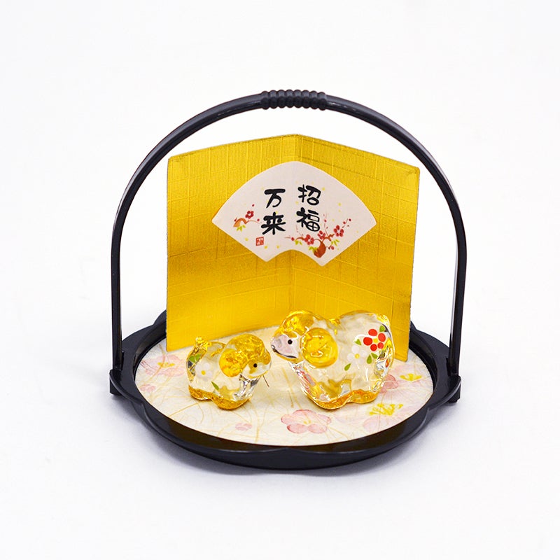 未　硝子親子盆飾り　中小