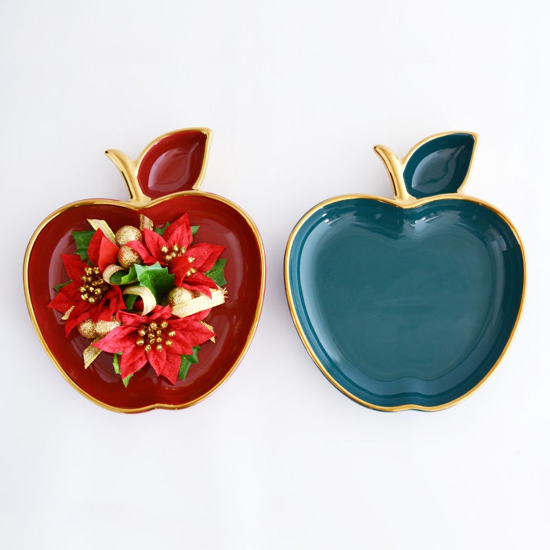 Cralle Apple Plate グリーンとお揃いでクリスマスを彩ります